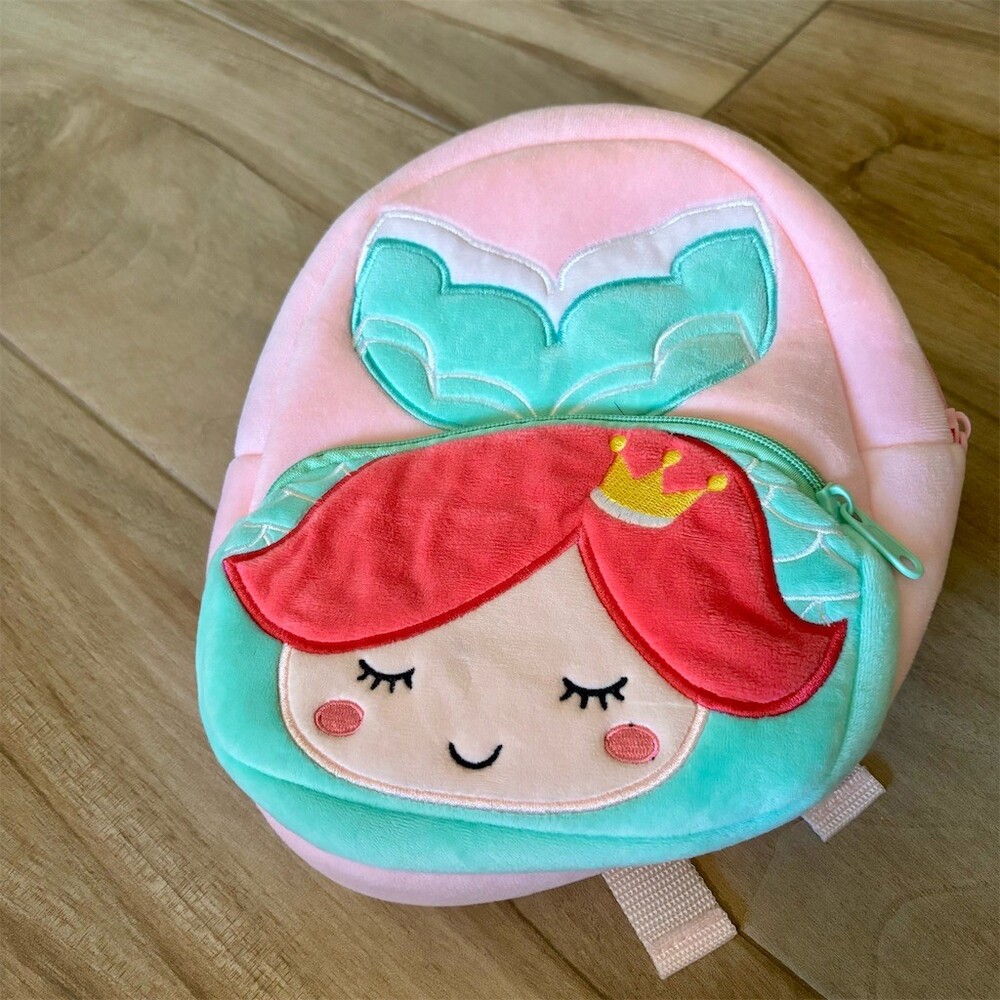 NICE CHOICE Kids Plush Mermaid Mini Backpack Pink & Teal Toddler Bag